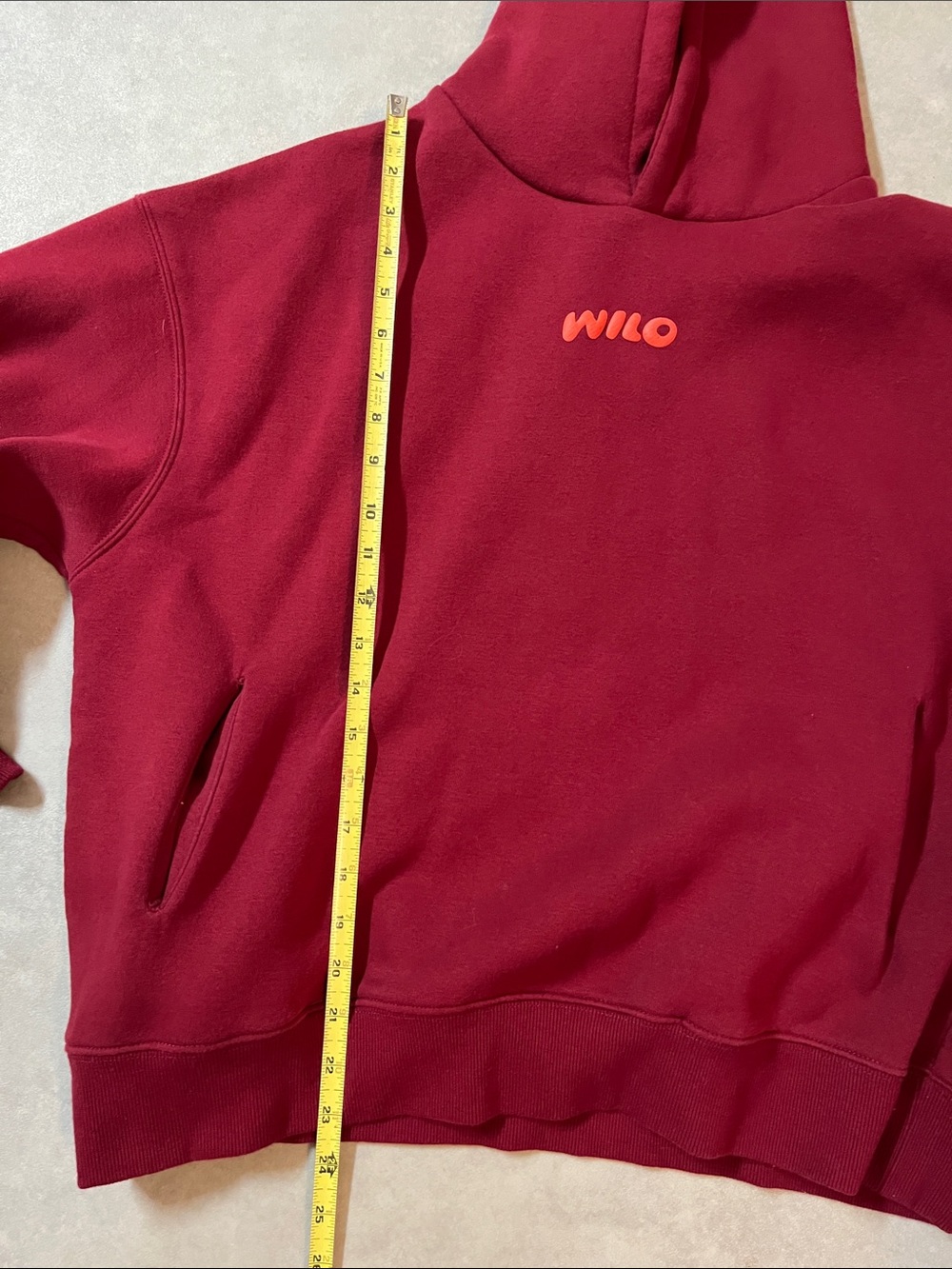 WILO WELLNESS CLUB Maroon Hoodie Sweatshirt
Puff print logo
SMALL - Picture 3 of 8